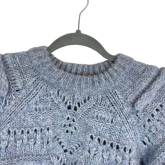 Christina Lehr Baby Alpaca Wool Blend Crew Neck Knitted Sweater Blue Size 1 - Picture 4 of 7